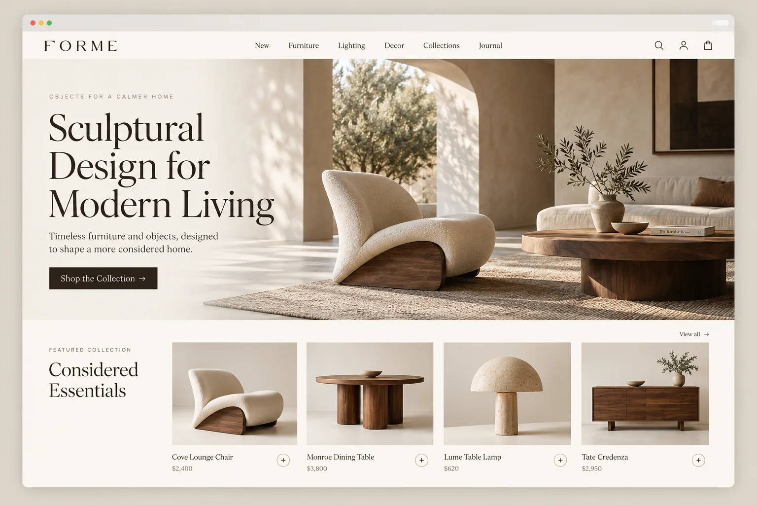 Furniture imagery from FORME preview